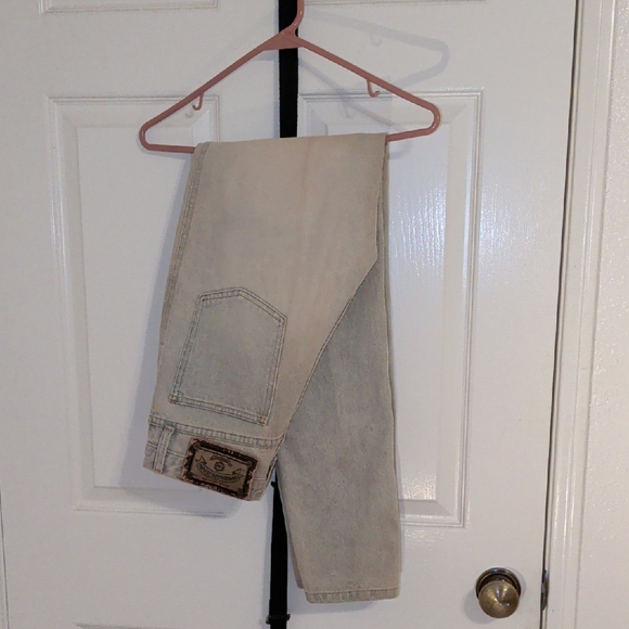 Armani Jeans Light Blue Denim with Beige Leather Patch